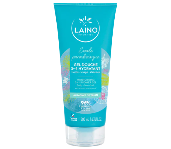 Gel douche 3 en 1 Escale paradisiaque au Monoi de Tahiti Laino - tube de 200ml