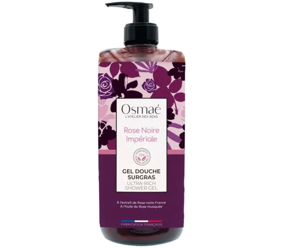 Gel douche surgras Rose noire impériale Osmaé - flacon-pompe de 1L