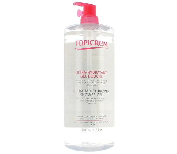 Gel douche ultra-hydratant Topicrem - flacon-pompe de 1000 ml