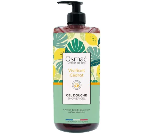 Gel douche vivifiant Cédrat Osmaé - flacon-pompe de 1L