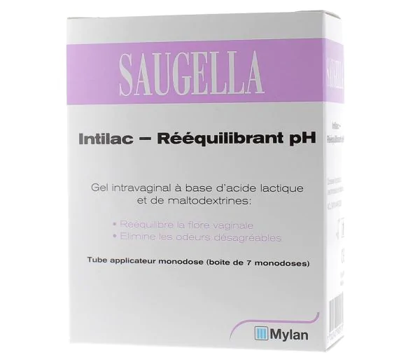 Gel intravaginal intilac rééquilibrant pH saugella Mylan - boite de 7 monodoses de 5 ml