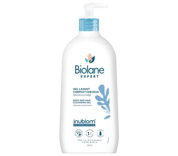 Gel lavant corps et cheveux Biolane Expert - flacon-pompe de 500 ml