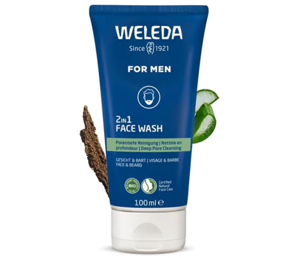 Gel nettoyant visage 2en1 homme Weleda - tube de 100ml