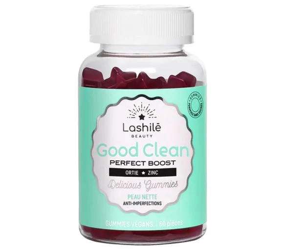 Good Clean perfect boost peau nette Lashilé Beauty - boîte de 60 gummies végans