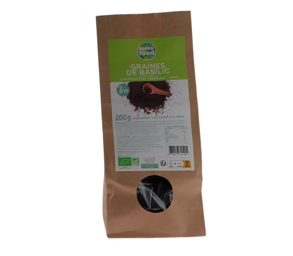 Graines de basilic bio Supra food - sachet de 200g