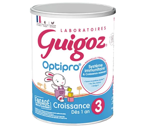 Optipro Lait en poudre croissance 3 dès 1 an Guigoz - pot de 780g