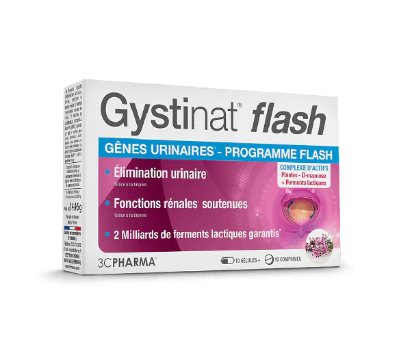 Gystinat Flash 3C Pharma - boîte de 10 gélules + 10 comprimés