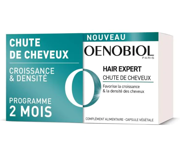 Hair Expert Chute de cheveux Oenobiol - lot de 2 pots de 60 capsules