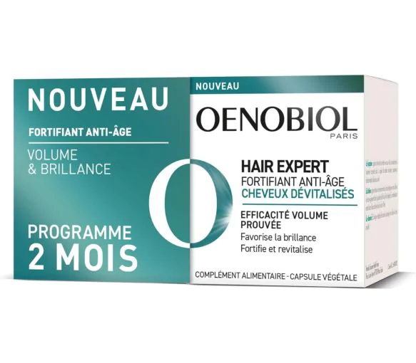 Hair Expert Fortifiant anti-âge Oenobiol - lot de 2 boîtes de 30 capsules