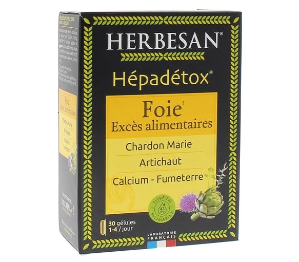Hépadétox Herbesan - boîte de 30 gélules