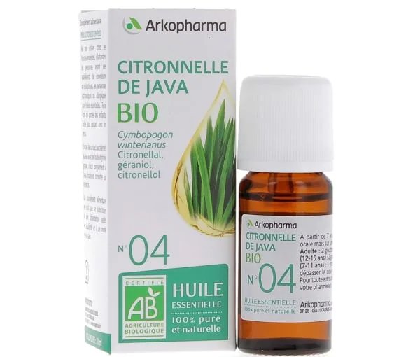 Huile Essentielle Citronnelle de Java Bio n°04 Arkopharma - flacon de 10 ml