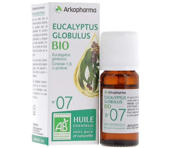 Huile Essentielle Eucalytus Globulus Bio n°07 Arkopharma - flacon de 10 ml