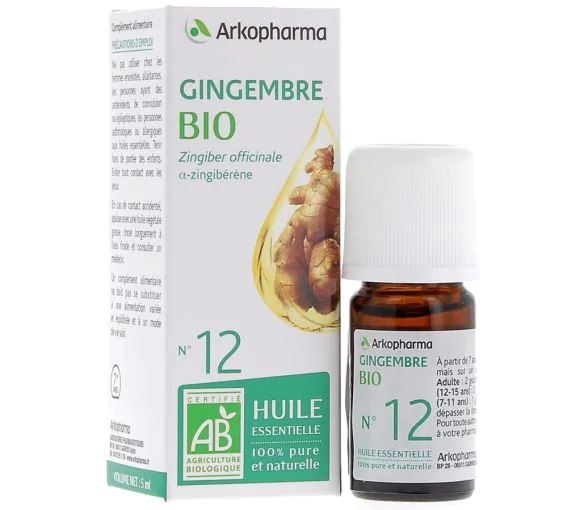 Huile Essentielle Gingembre Bio n°12 Arkopharma - flacon de 5 ml