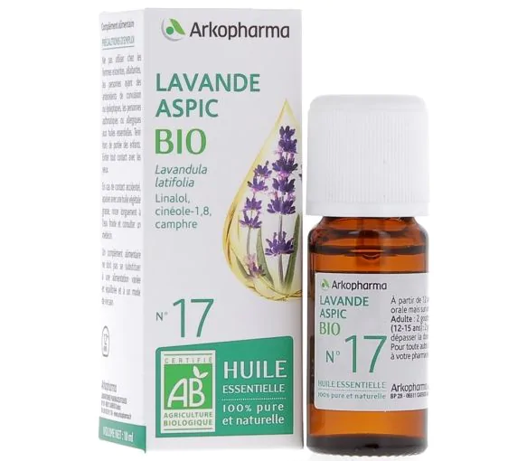 Huile Essentielle Lavande Aspic Bio n°17 Arkopharma - flacon de 10 ml