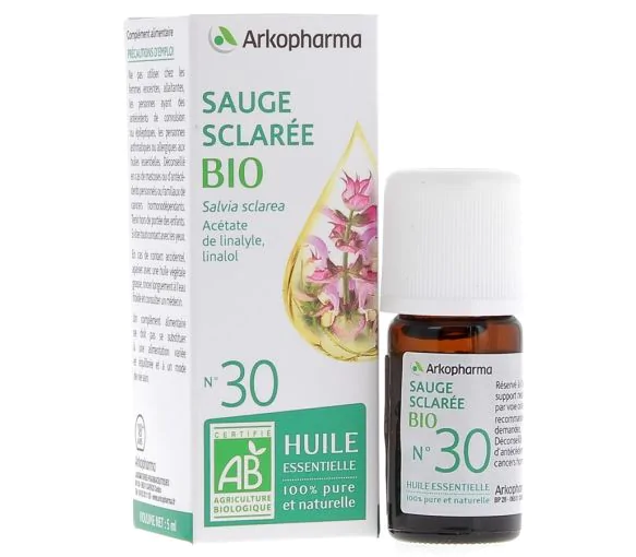Huile Essentielle Sauge Sclarée Bio n°30 Arkopharma - flacon de 5 ml