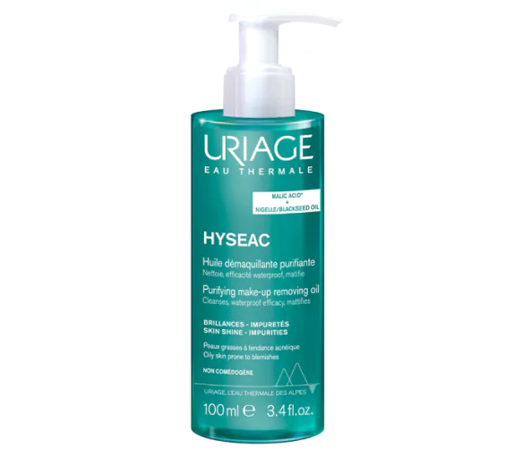 Hyséac Huile démaquillante purifiante peaux grasses à tendance acnéique Uriage - flacon-pompe de 100 ml