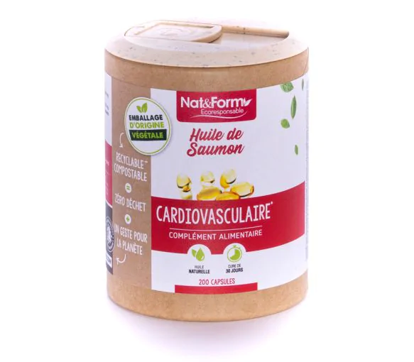 Huile de saumon Ecoresponsable Nat&Form - boite de 200 capsules