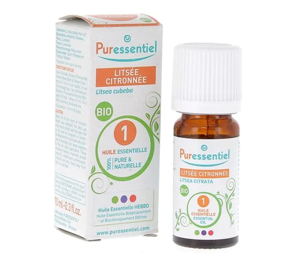 Huile essentielle bio Litsée citronnée Puressentiel - flacon de 10ml