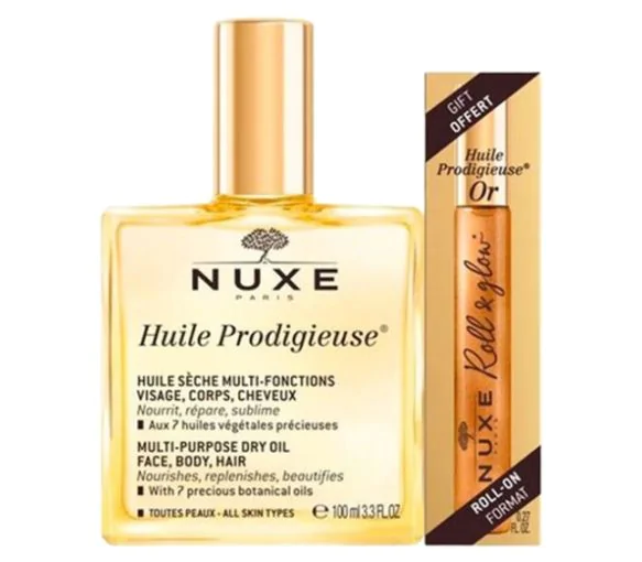 Huile prodigieuse + huile prodigieuse or roll-on offerte Nuxe - lot de 2 produits