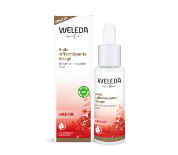 Huile raffermissante visage à la grenade Bio Weleda - Flacon Compte-Goutte de 30 ml