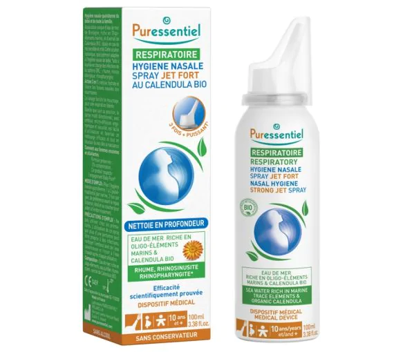 Hygiène nasale Spray jet fort au calendula bio Puressentiel - spray de 100 ml