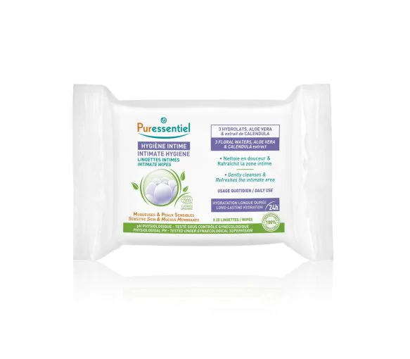 Hygiène intime Lingettes intimes Puressentiel - paquet de 25 lingettes