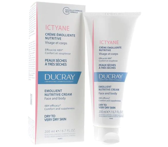 Ictyane Crème Emolliente Hydratante Ducray - tube de 200 ml
