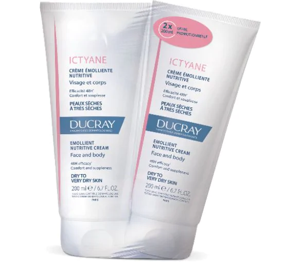 Ictyane crème émolliente nutritive visage et corps Ducray - lot de 2 x 200 ml Offre Spéciale