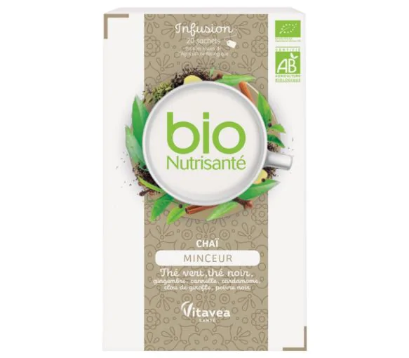 Infusion Chaï minceur bio Nutrisanté - boîte de 20 sachets