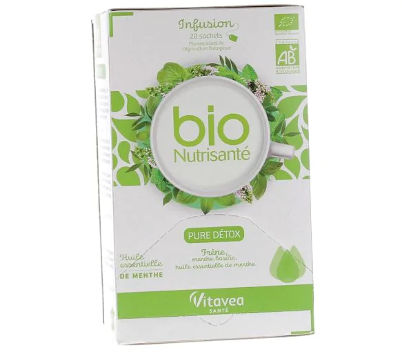 Infusion Pure Détox Nutrisanté - boîte de 20 sachets