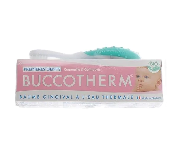 Kit Premières dents bio 0 à 2 ans Buccotherm - un tube de 50ml + une brosse à dents