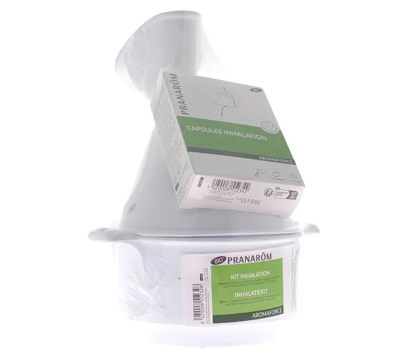 Kit inhalation Pranarom - boite contenant une huile essentielle et un inhalateur