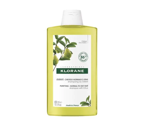 Shampooing à la pulpe de cédrat légèreté Klorane - flacon de 400 ml