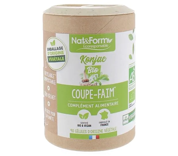 Konjac bio coupe-faim Nat&Form - boîte de 90 gélules