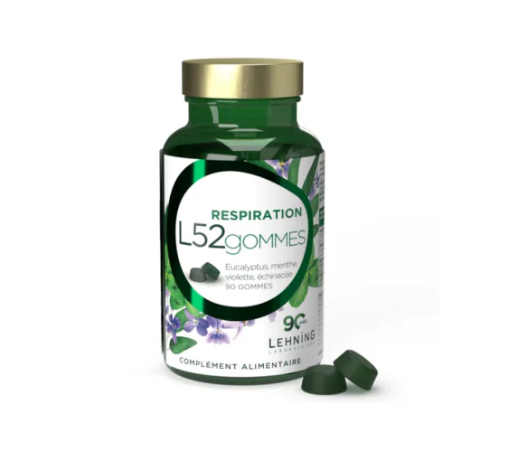 L52gommes respiration Lehning - pot de 90 gommes