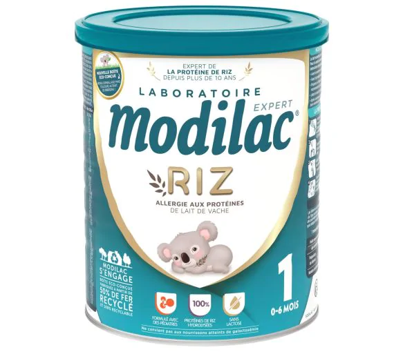 Lait de riz en poudre 1er âge 0-6 mois Modilac Expert - pot de 800 g