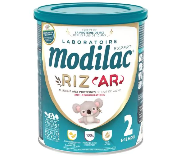 Lait de riz en poudre 2ème âge 6-12 mois AR Modilac Expert - pot de 800 g
