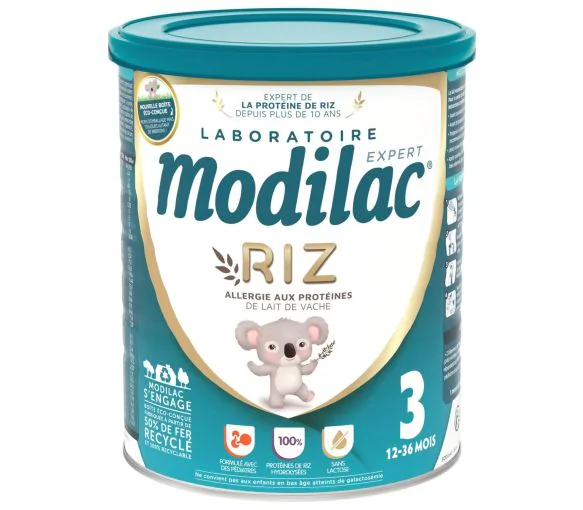 Lait de riz en poudre 3ème âge 12-36 mois Modilac Expert - pot de 800 g