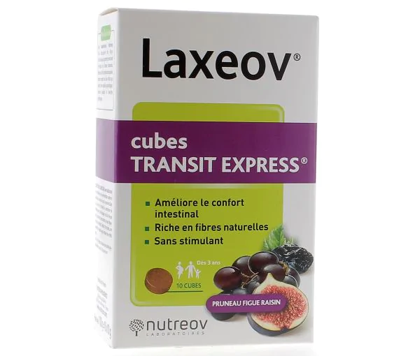 Laxeol cubes transit pruneau figue raisin Nutreov - boîte de 10 cubes