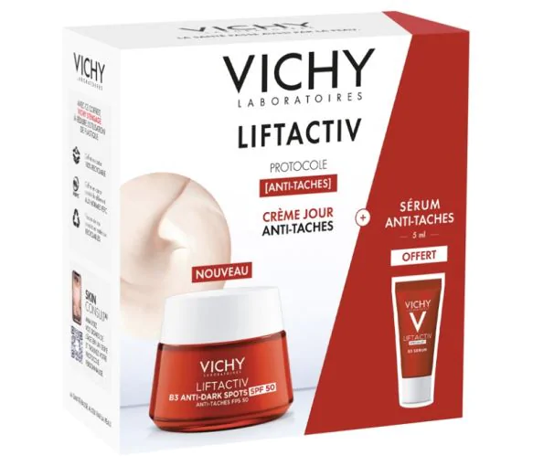 LiftActiv B3 Anti-Dark Spots Crème SPF50 + Specialist B3 Sérum taches brunes & rides 5 ml offert Vichy - coffret de 2 produits