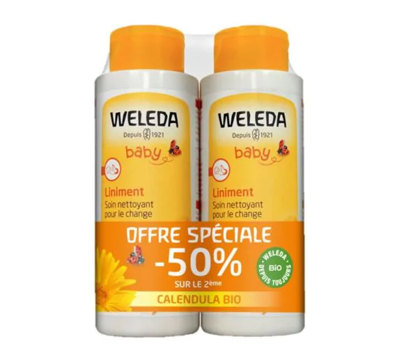Liniment calendula bio Weleda - lot de 2 flacons de 400ml