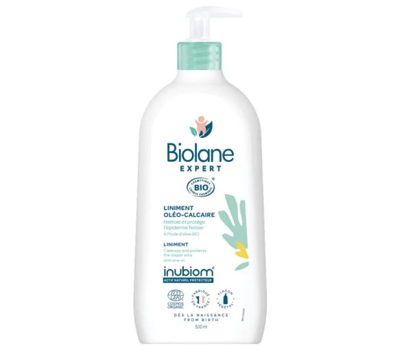 Liniment oléo-calcaire bio Biolane Expert - flacon-pompe de 500 ml