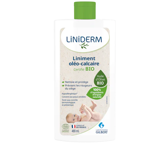 Liniderm Liniment oléo-calcaire bio Gilbert - flacon de 480 ml
