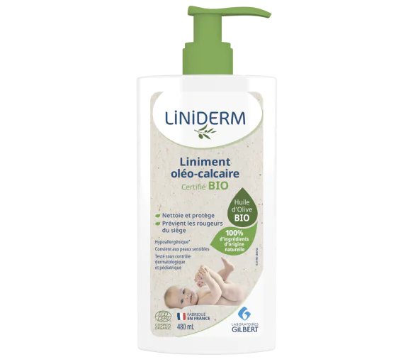 Liniderm Liniment oléo-calcaire bio Gilbert - flacon-pompe de 480 ml