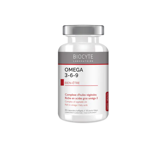 Longevity Omega 3-6-9 Biocyte - boîte de 60 capsules micro-encapsulés