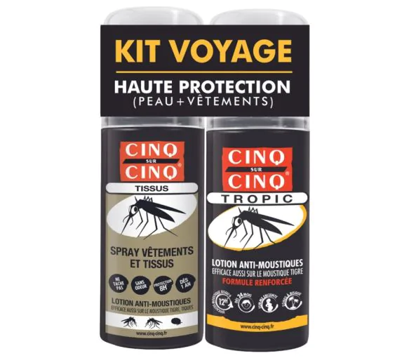 Kit voyage anti-moustiques haute protection Cinq sur Cinq - lot de 2 produits