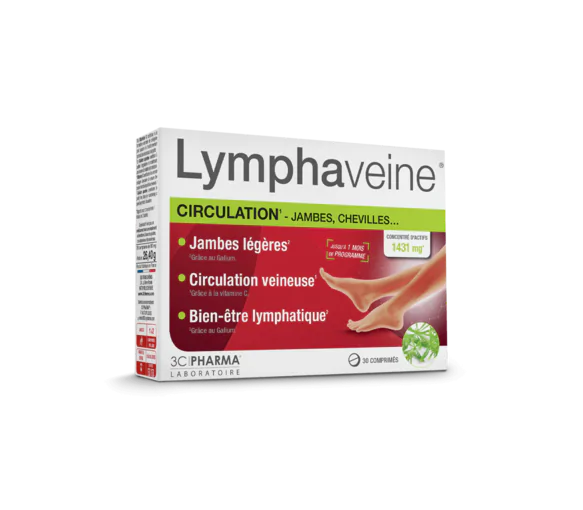 Lymphaveine circulation 3C Pharma - boîte de 30 comprimés