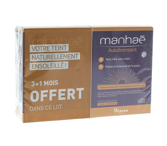 Manhaé Autobronzant Vitavea - lot de 2 boîte de 60 gélules
