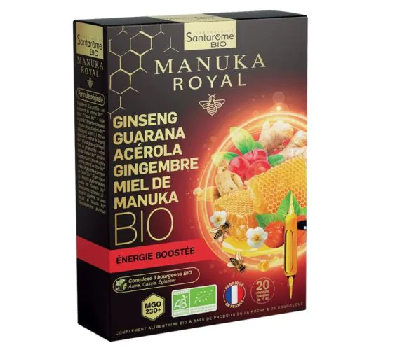 Manuka Royal Energie boostée bio Santarome - boîte de 20 ampoules