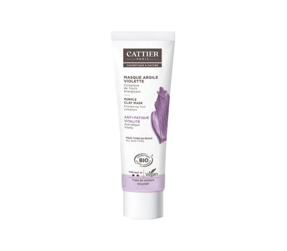 Masque à l'argile violette bio Cattier - tube de 100 ml